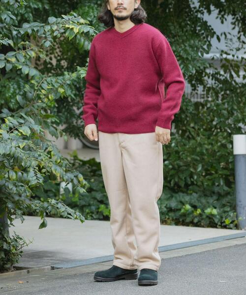 ITEMS URBANRESEARCH（アイテムズ アーバンリサーチ）の「タスマニア メリノウール100 Vネックニット（ニット/セーター・メンズ・チャコールグレー/バーガンディー/ホワイト/ブルー系その他/ベージュ/マスタード・MEDIUM/LARGE）」の11枚目の写真