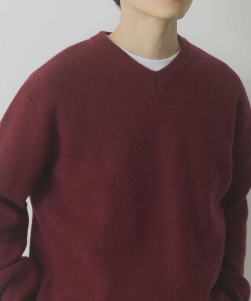 ITEMS URBANRESEARCH（アイテムズ アーバンリサーチ）の「タスマニア メリノウール100 Vネックニット（ニット/セーター・メンズ・チャコールグレー/バーガンディー/ホワイト/ブルー系その他/ベージュ/マスタード・MEDIUM/LARGE）」の13枚目の写真