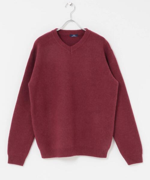 ITEMS URBANRESEARCH（アイテムズ アーバンリサーチ）の「タスマニア メリノウール100 Vネックニット（ニット/セーター・メンズ・チャコールグレー/バーガンディー/ホワイト/ブルー系その他/ベージュ/マスタード・MEDIUM/LARGE）」の15枚目の写真