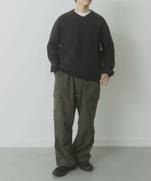 ITEMS URBANRESEARCH（アイテムズ アーバンリサーチ）の「タスマニア メリノウール100 Vネックニット（ニット/セーター・メンズ・チャコールグレー/バーガンディー/ホワイト/ブルー系その他/ベージュ/マスタード・MEDIUM/LARGE）」の21枚目の写真