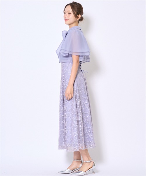 AND COUTURE(アンドクチュール)の「ラメボタニカルレースレイヤードドレス(ドレス・レディース・ブルー/ピンク/ブラック/ミント/イエロー・FREE)」の16枚目の写真