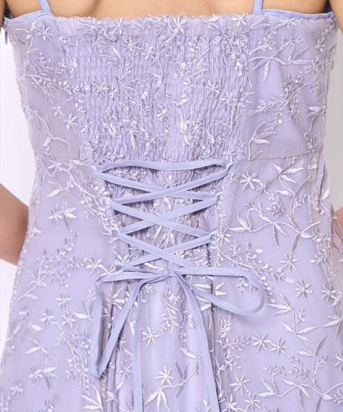 AND COUTURE(アンドクチュール)の「ラメボタニカルレースレイヤードドレス(ドレス・レディース・ブルー/ピンク/ブラック/ミント/イエロー・FREE)」の19枚目の写真