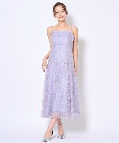 AND COUTURE(アンドクチュール)の「ラメボタニカルレースレイヤードドレス(ドレス・レディース・ブルー/ピンク/ブラック/ミント/イエロー・FREE)」の22枚目の写真
