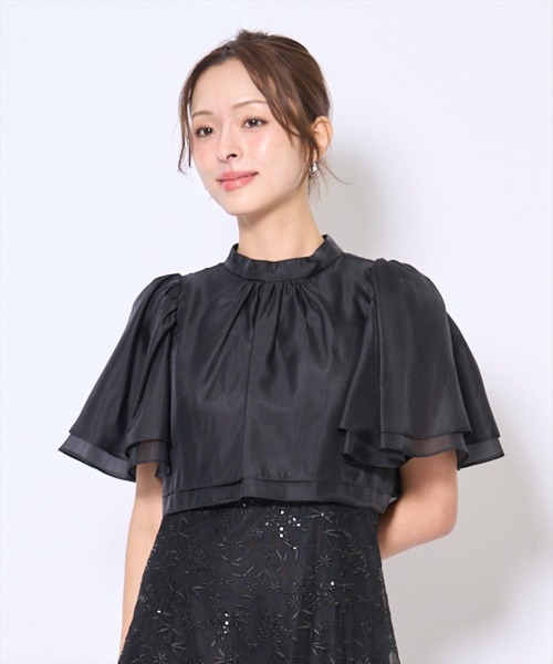 AND COUTURE(アンドクチュール)の「ラメボタニカルレースレイヤードドレス(ドレス・レディース・ブルー/ピンク/ブラック/ミント/イエロー・FREE)」の12枚目の写真