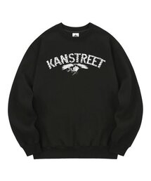 KMB0173 レタリング吉兆裏起毛スウェットブラック