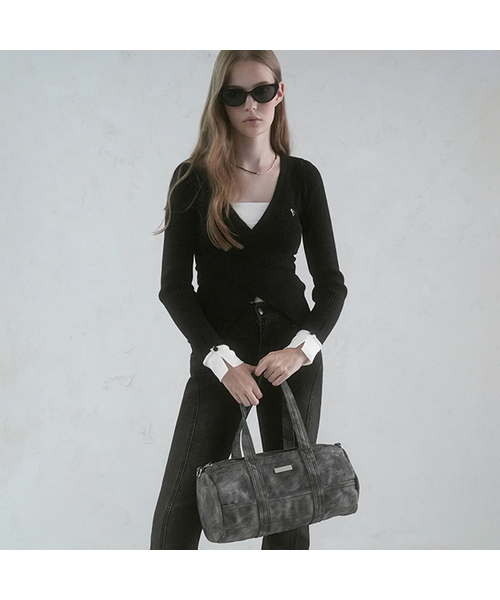 Vivacious（ビバシャス）の「Lesse Boston Bag - 10COL（ボストンバッグ・レディース・アイボリー/クリアブラック/ブラックミックス/ベビーピンク/ライトブラック/アッシュブラウン/シルバー/ブラック/ライトブルー/ライトグレー・FREE）」の4枚目の写真