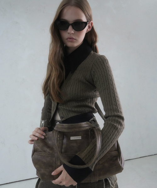 Vivacious（ビバシャス）の「Lesse Boston Bag - 10COL（ボストンバッグ・レディース・アイボリー/クリアブラック/ブラックミックス/ベビーピンク/ライトブラック/アッシュブラウン/シルバー/ブラック/ライトブルー/ライトグレー・FREE）」の11枚目の写真