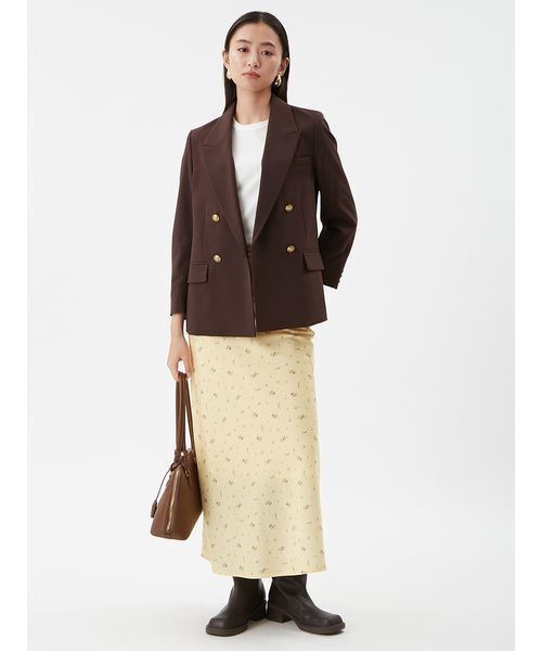 Mila Owen（ミラオーウェン）の「小花柄プリントナロースカート（スカート・レディース・イエロー/ミント/ブラウン・1/0）」の11枚目の写真