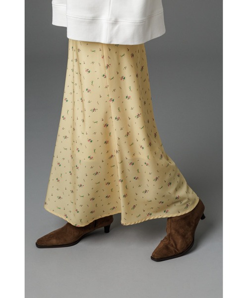 Mila Owen（ミラオーウェン）の「小花柄プリントナロースカート（スカート・レディース・イエロー/ミント/ブラウン・1/0）」の3枚目の写真
