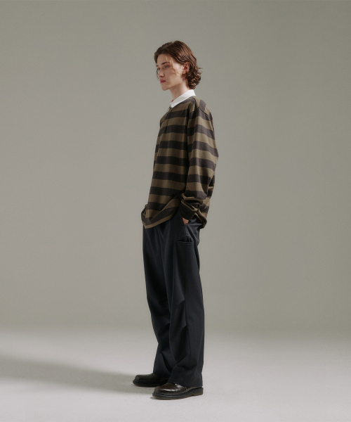BLANKROOM(ブランクルーム)の「ラグビーTシャツ_オリーブ / ブラウン(ポロシャツ・レディース・その他・1)」の3枚目の写真