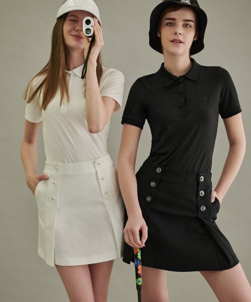 NEU GOLF（エヌイーユーゴルフ）の「ウェーブカラーTシャツ - ホワイト（ポロシャツ・レディース・その他・LARGE/MEDIUM/SMALL）」の3枚目の写真
