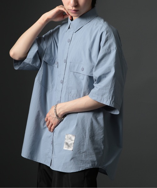 MAISON CLUB(メゾンクラブ)の「【MAISON CLUB】U.S.NAVY Big Half Sleeve Shirt ビッグワークハーフスリーブシャツ 半袖 /MILITARY ミリタリー(シャツ/ブラウス・メンズ・サックスブルー/カーキ/ホワイト/ネイビー・FREE)」の7枚目の写真