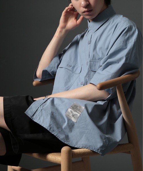 MAISON CLUB(メゾンクラブ)の「【MAISON CLUB】U.S.NAVY Big Half Sleeve Shirt ビッグワークハーフスリーブシャツ 半袖 /MILITARY ミリタリー(シャツ/ブラウス・メンズ・サックスブルー/カーキ/ホワイト/ネイビー・FREE)」の5枚目の写真