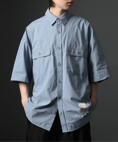 MAISON CLUB(メゾンクラブ)の「【MAISON CLUB】U.S.NAVY Big Half Sleeve Shirt ビッグワークハーフスリーブシャツ 半袖 /MILITARY ミリタリー(シャツ/ブラウス・メンズ・サックスブルー/カーキ/ホワイト/ネイビー・FREE)」の8枚目の写真