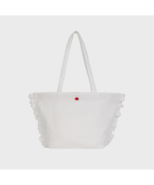 ALKI ALKA(アルキアルカ)の「Ruffle Trim Bag (White)(ショルダーバッグ・レディース・ホワイト・FREE)」の1枚目の写真