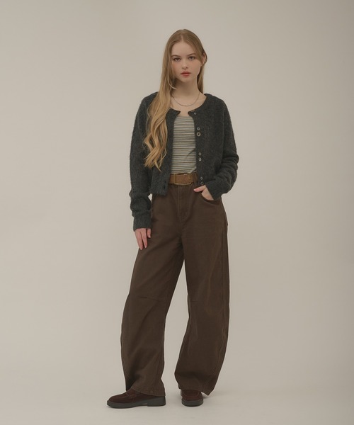 hazyl(ヘイジル)の「mohair like cardigan / モヘアライクカーディガン(カーディガン/ボレロ・レディース・チャコールグレー/ネイビー・フリー)」の11枚目の写真