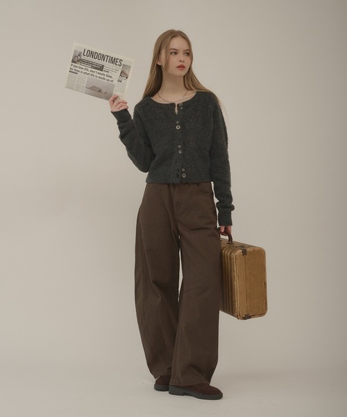 hazyl(ヘイジル)の「mohair like cardigan / モヘアライクカーディガン(カーディガン/ボレロ・レディース・チャコールグレー/ネイビー・フリー)」の14枚目の写真