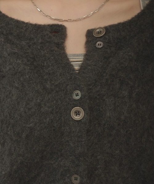 hazyl(ヘイジル)の「mohair like cardigan / モヘアライクカーディガン(カーディガン/ボレロ・レディース・チャコールグレー/ネイビー・フリー)」の15枚目の写真