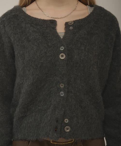 hazyl(ヘイジル)の「mohair like cardigan / モヘアライクカーディガン(カーディガン/ボレロ・レディース・チャコールグレー/ネイビー・フリー)」の16枚目の写真