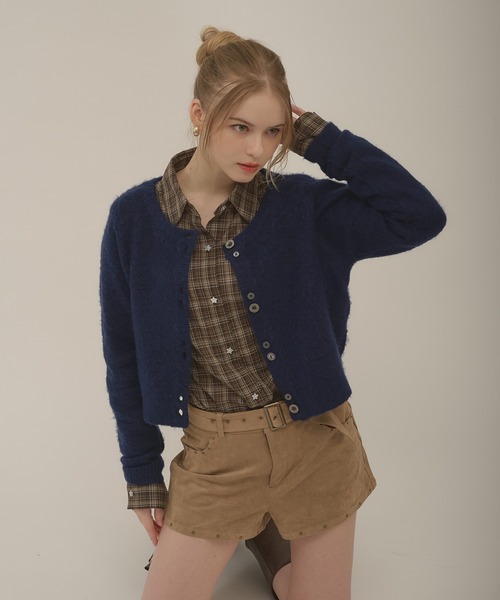 hazyl(ヘイジル)の「mohair like cardigan / モヘアライクカーディガン(カーディガン/ボレロ・レディース・チャコールグレー/ネイビー・フリー)」の21枚目の写真