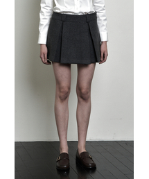 PLAIN WOOL MINI SKIRT CHARCOAL