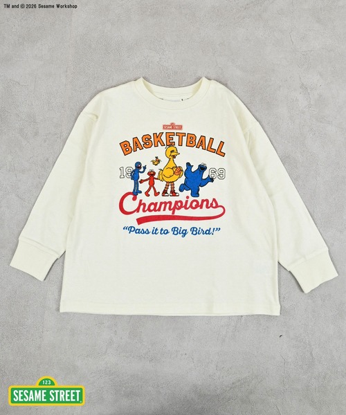 MARKEY'S(マーキーズ)の「【SESAME STREET】別注プリントロンT(Tシャツ/カットソー・キッズ・オフホワイト/ブルー/グリーン・100/130/120/95/90/80/110/150/140)」の2枚目の写真