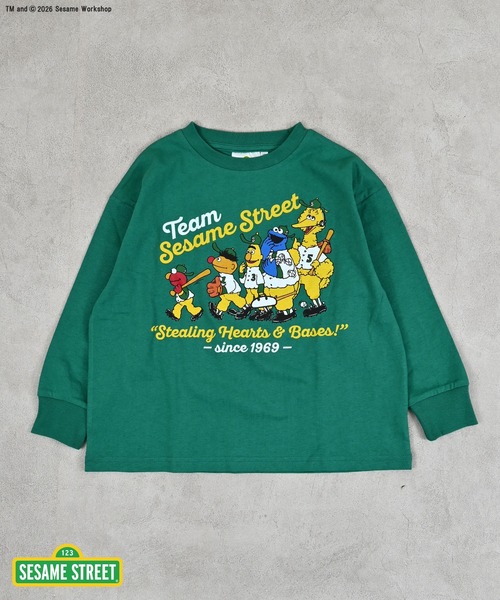 MARKEY'S(マーキーズ)の「【SESAME STREET】別注プリントロンT(Tシャツ/カットソー・キッズ・オフホワイト/ブルー/グリーン・100/130/120/95/90/80/110/150/140)」の3枚目の写真