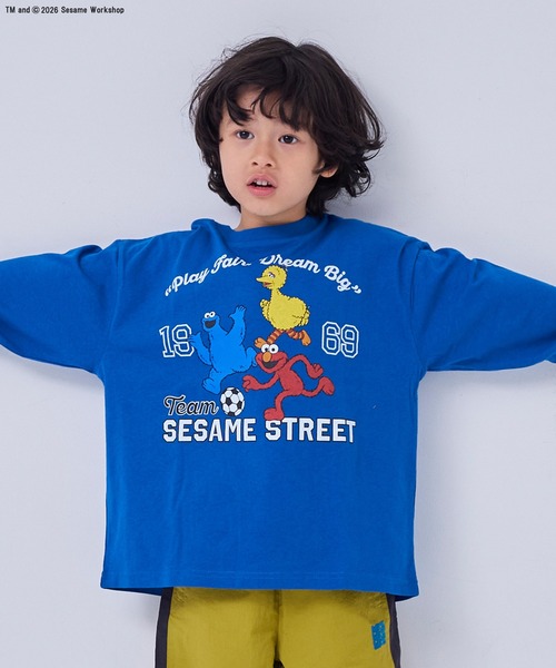 MARKEY'S(マーキーズ)の「【SESAME STREET】別注プリントロンT(Tシャツ/カットソー・キッズ・オフホワイト/ブルー/グリーン・100/130/120/95/90/80/110/150/140)」の10枚目の写真