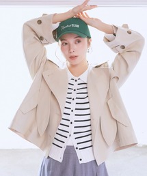 earth music&ecology | 【2026SS/先行予約】2WAYフードショートフレアトレンチ(トレンチコート)