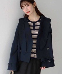 earth music&ecology | 【2026SS/先行予約】2WAYフードショートフレアトレンチ(トレンチコート)