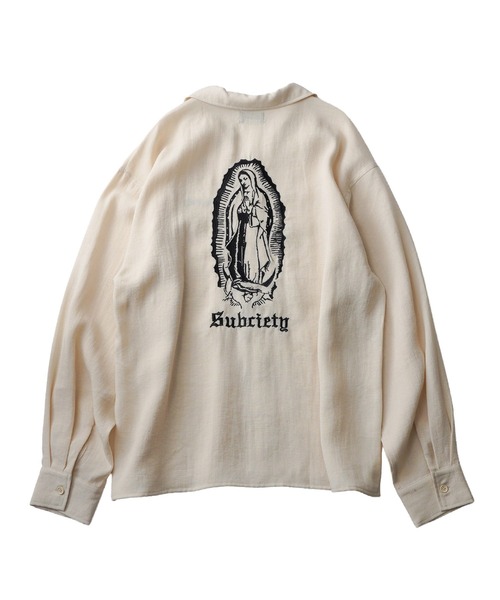 Subciety（サブサエティ）の「Embroidery Maria open collar shirt（シャツ/ブラウス・メンズ・オリーブ/ブラック/ホワイト・SMALL/MEDIUM/LARGE/X-LARGE）」の6枚目の写真