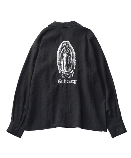 Subciety（サブサエティ）の「Embroidery Maria open collar shirt（シャツ/ブラウス・メンズ・オリーブ/ブラック/ホワイト・SMALL/MEDIUM/LARGE/X-LARGE）」の4枚目の写真