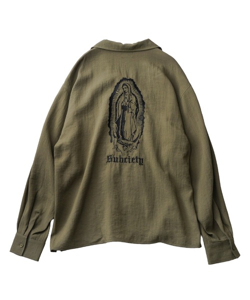 Subciety（サブサエティ）の「Embroidery Maria open collar shirt（シャツ/ブラウス・メンズ・オリーブ/ブラック/ホワイト・SMALL/MEDIUM/LARGE/X-LARGE）」の21枚目の写真