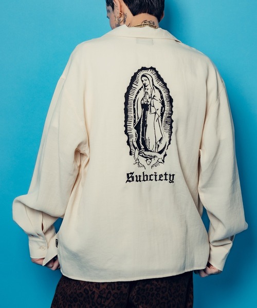 Subciety（サブサエティ）の「Embroidery Maria open collar shirt（シャツ/ブラウス・メンズ・オリーブ/ブラック/ホワイト・SMALL/MEDIUM/LARGE/X-LARGE）」の19枚目の写真