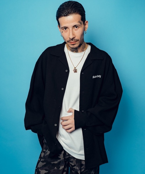 Subciety（サブサエティ）の「Embroidery Maria open collar shirt（シャツ/ブラウス・メンズ・オリーブ/ブラック/ホワイト・SMALL/MEDIUM/LARGE/X-LARGE）」の14枚目の写真