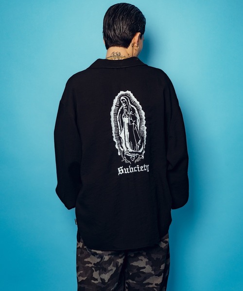 Subciety（サブサエティ）の「Embroidery Maria open collar shirt（シャツ/ブラウス・メンズ・オリーブ/ブラック/ホワイト・SMALL/MEDIUM/LARGE/X-LARGE）」の12枚目の写真