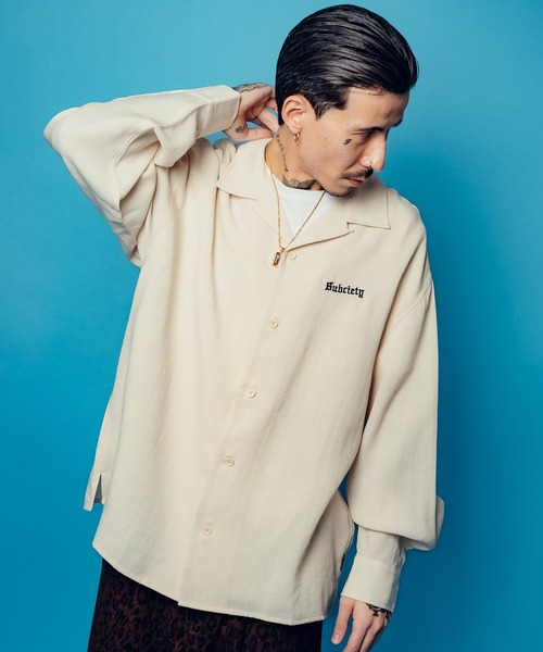 Subciety（サブサエティ）の「Embroidery Maria open collar shirt（シャツ/ブラウス・メンズ・オリーブ/ブラック/ホワイト・SMALL/MEDIUM/LARGE/X-LARGE）」の16枚目の写真