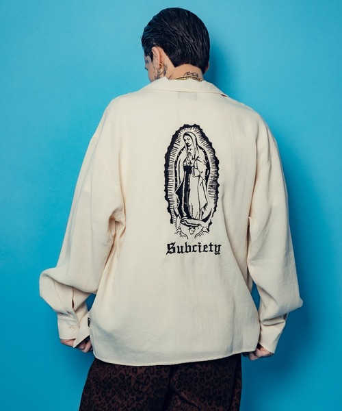 Subciety（サブサエティ）の「Embroidery Maria open collar shirt（シャツ/ブラウス・メンズ・オリーブ/ブラック/ホワイト・SMALL/MEDIUM/LARGE/X-LARGE）」の15枚目の写真