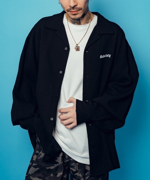 Subciety（サブサエティ）の「Embroidery Maria open collar shirt（シャツ/ブラウス・メンズ・オリーブ/ブラック/ホワイト・SMALL/MEDIUM/LARGE/X-LARGE）」の11枚目の写真