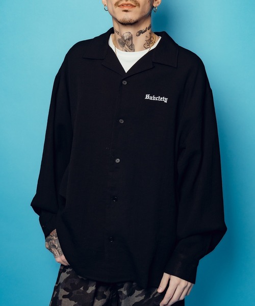 Subciety（サブサエティ）の「Embroidery Maria open collar shirt（シャツ/ブラウス・メンズ・オリーブ/ブラック/ホワイト・SMALL/MEDIUM/LARGE/X-LARGE）」の10枚目の写真
