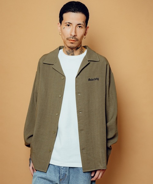Subciety（サブサエティ）の「Embroidery Maria open collar shirt（シャツ/ブラウス・メンズ・オリーブ/ブラック/ホワイト・SMALL/MEDIUM/LARGE/X-LARGE）」の8枚目の写真