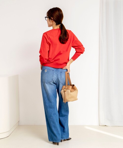 NOLLEY’S(ノーリーズ)の「《手洗い可能》コットンテックスクルーネックカーディガン(カーディガン/ボレロ・レディース・アイボリー/ブルー/キャメル/グリーン/ネイビー/レッド・38/36)」の15枚目の写真