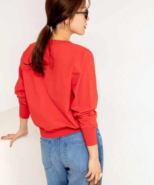 NOLLEY’S(ノーリーズ)の「《手洗い可能》コットンテックスクルーネックカーディガン(カーディガン/ボレロ・レディース・アイボリー/ブルー/キャメル/グリーン/ネイビー/レッド・38/36)」の19枚目の写真