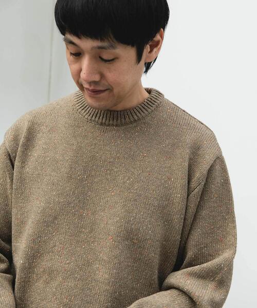 URBAN RESEARCH DOORS(アーバンリサーチドアーズ)の「ウールブレンドネップクルーネックニット(ニット/セーター・メンズ・ベージュ系その他/グレー系その他/ブラウン系その他・LARGE/MEDIUM)」の4枚目の写真