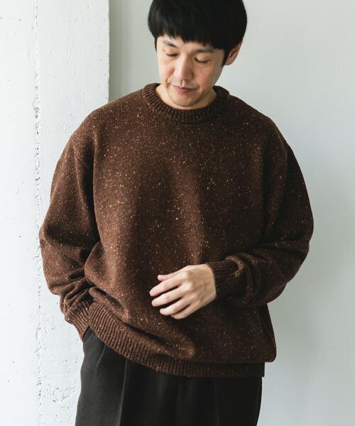 URBAN RESEARCH DOORS（アーバンリサーチドアーズ）の「ウールブレンドネップクルーネックニット（ニット/セーター・メンズ・ベージュ系その他/グレー系その他/ブラウン系その他・LARGE/MEDIUM）」の5枚目の写真