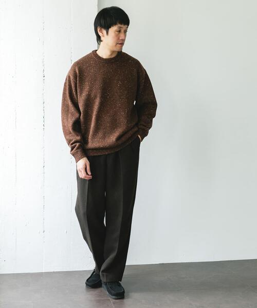 URBAN RESEARCH DOORS（アーバンリサーチドアーズ）の「ウールブレンドネップクルーネックニット（ニット/セーター・メンズ・ベージュ系その他/グレー系その他/ブラウン系その他・LARGE/MEDIUM）」の8枚目の写真