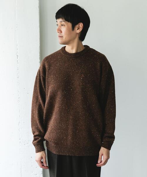 URBAN RESEARCH DOORS（アーバンリサーチドアーズ）の「ウールブレンドネップクルーネックニット（ニット/セーター・メンズ・ベージュ系その他/グレー系その他/ブラウン系その他・LARGE/MEDIUM）」の10枚目の写真