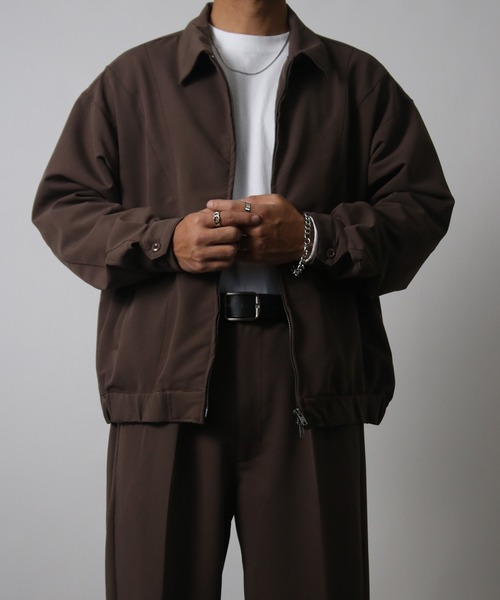 NYLAUS（ナイラス）の「【Nylaus】2026新作 ダブルジップブルゾン カーブステッチ ZIPアップブルゾン デニムジャケット セットアップ対応（ブルゾン・メンズ・ブラック/ブラウン/インディゴブルー/ブラック系その他・L/M）」の3枚目の写真