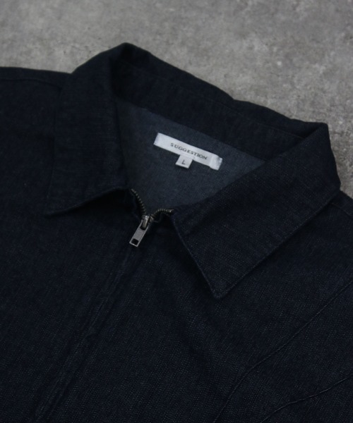 NYLAUS（ナイラス）の「【Nylaus】2026新作 ダブルジップブルゾン カーブステッチ ZIPアップブルゾン デニムジャケット セットアップ対応（ブルゾン・メンズ・ブラック/ブラウン/インディゴブルー/ブラック系その他・L/M）」の11枚目の写真