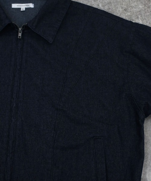 NYLAUS（ナイラス）の「【Nylaus】2026新作 ダブルジップブルゾン カーブステッチ ZIPアップブルゾン デニムジャケット セットアップ対応（ブルゾン・メンズ・ブラック/ブラウン/インディゴブルー/ブラック系その他・L/M）」の16枚目の写真